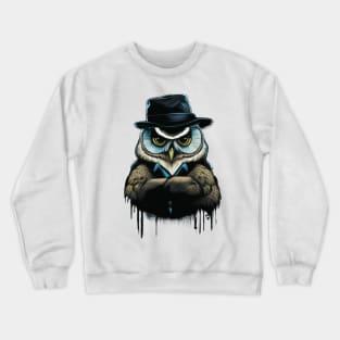 Gangsta Owl minimalistic design Crewneck Sweatshirt